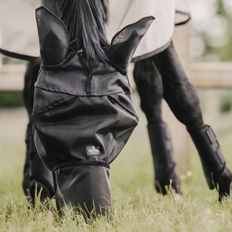 Kentucky Classic Fly Mask with Ears and Nose - Black-1