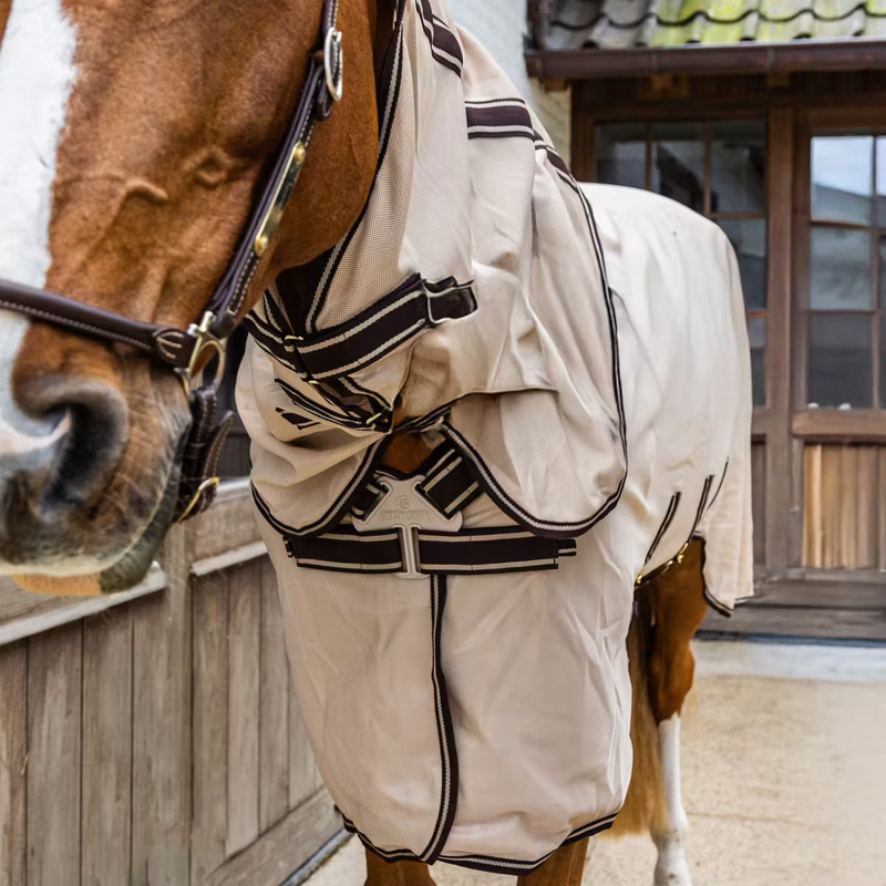Kentucky Mesh Comfort Fly Rug - Beige/Brown-4