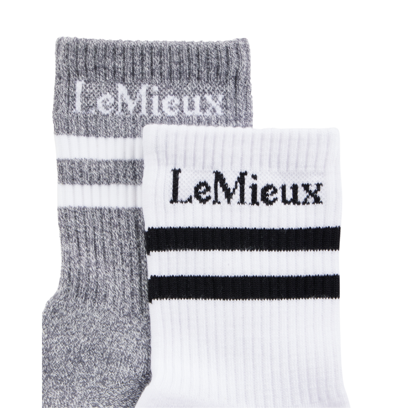 LeMieux Crew Socks 2 Pack - White-1
