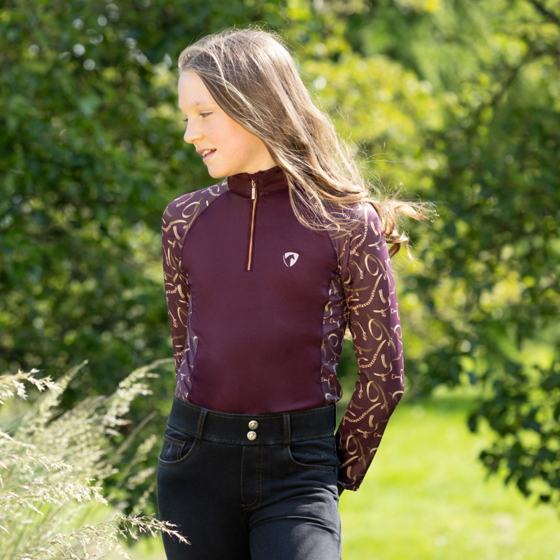 Hy Equestrian Elevate Heritage Mizs Base Layer - Berry-3