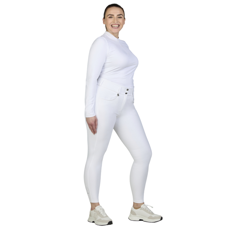 Pikeur Ladies Amia SD Full Seat Breeches - White-4