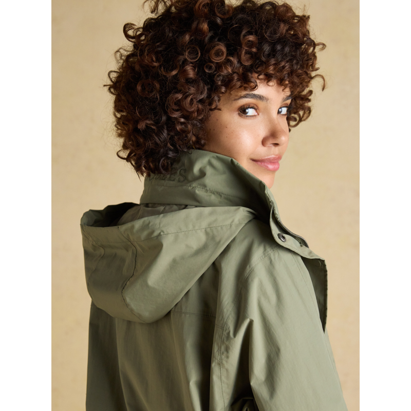 Joules Ladies Hove Waterproof Windbreaker Jacket - Khaki Green-3