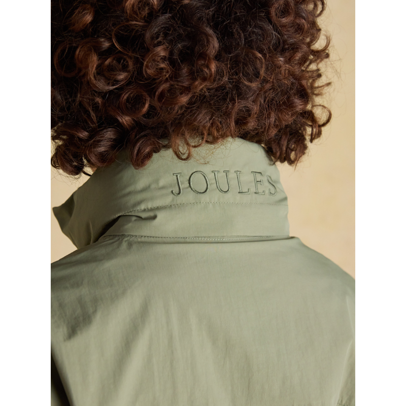 Joules Ladies Hove Waterproof Windbreaker Jacket - Khaki Green-4