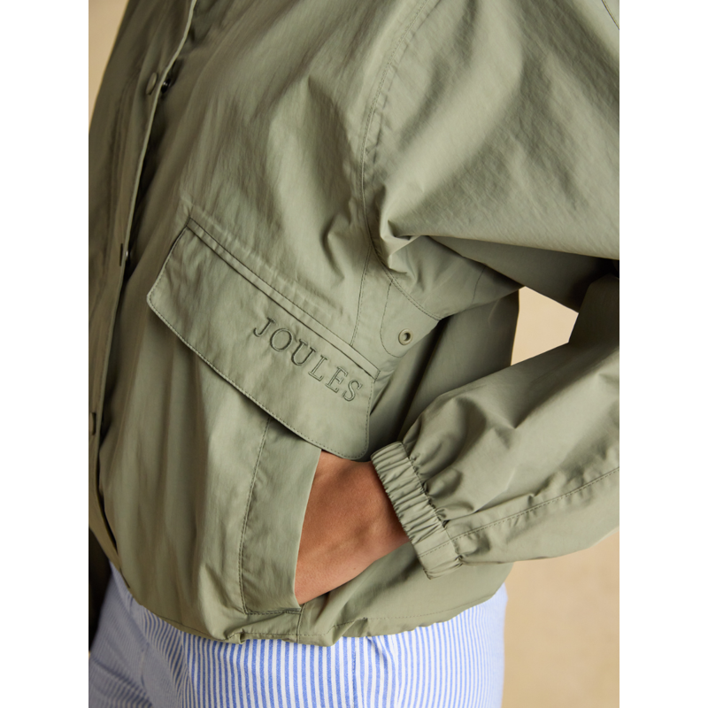Joules Ladies Hove Waterproof Windbreaker Jacket - Khaki Green-5