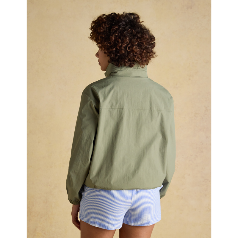 Joules Ladies Hove Waterproof Windbreaker Jacket - Khaki Green-2