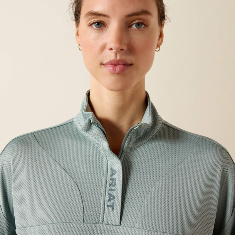 Ariat Women's Breathe 1/2 Zip Base Layer - Blue Surf-4
