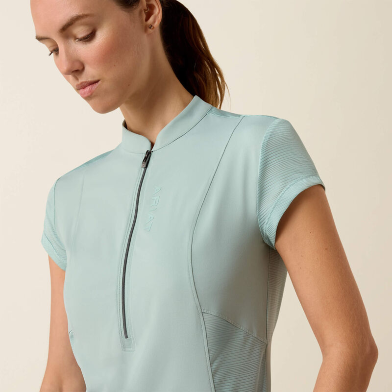 Ariat Women's Breathe 1/2 Zip Base Layer - Blue Surf-2
