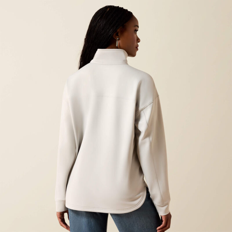 Ariat Women's Breeze Logo 1/2 Zip Sweatshirt - Quiet Grey-1