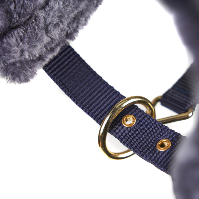 Shires Fleece Lined Lunge Cavesson - Navy-1