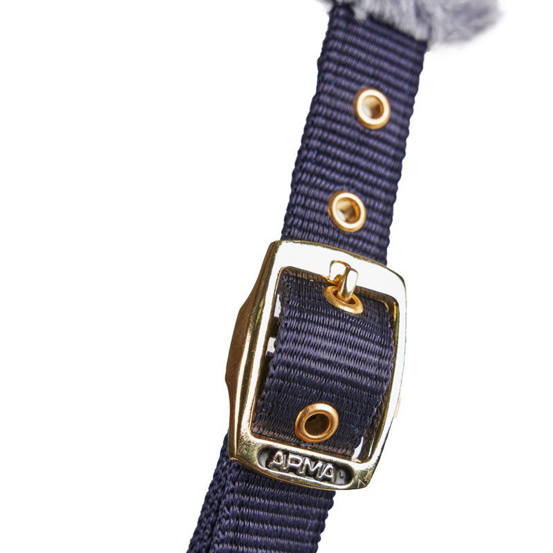 Shires Fleece Lined Lunge Cavesson - Navy-3