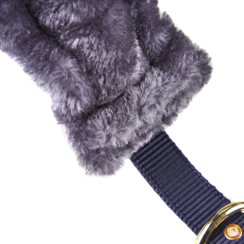 Shires Fleece Lined Lunge Cavesson - Navy-4