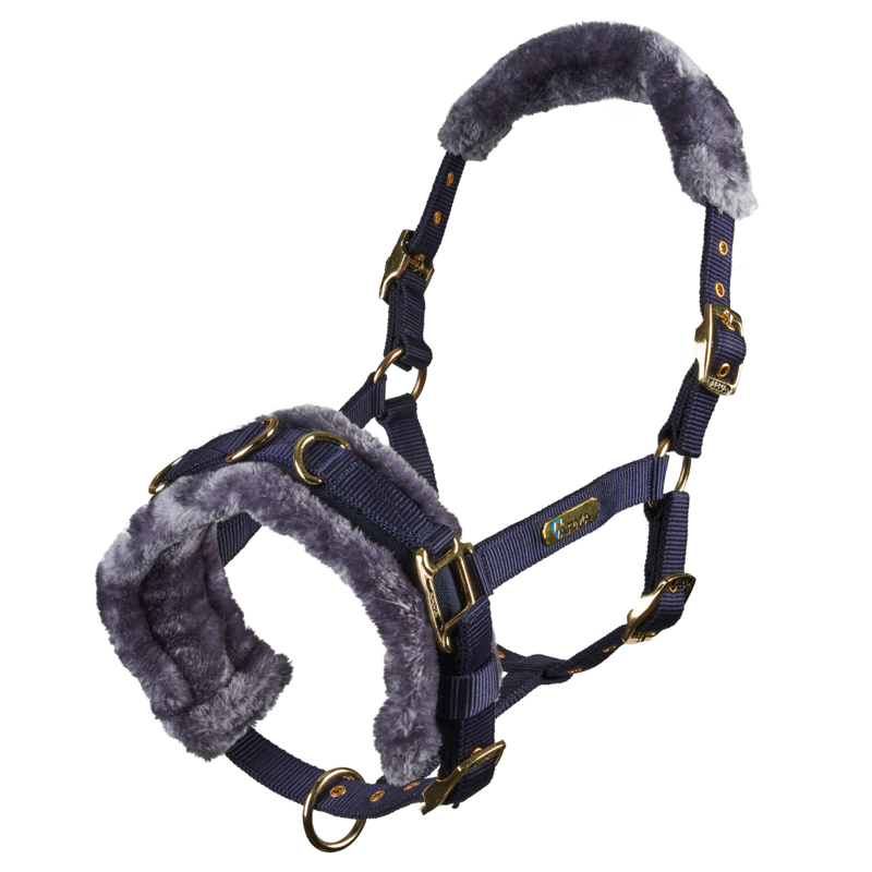 Shires Fleece Lined Lunge Cavesson - Navy