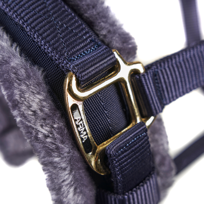 Shires Fleece Lined Lunge Cavesson - Navy-5