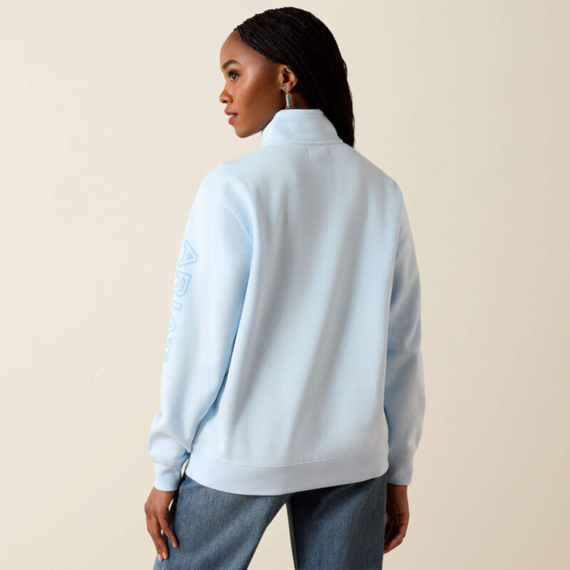 Ariat Women's Foundation Logo 1/2 Zip Sweatshirt - Nantucket Breeze-1