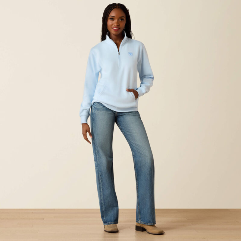 Ariat Women's Foundation Logo 1/2 Zip Sweatshirt - Nantucket Breeze-3