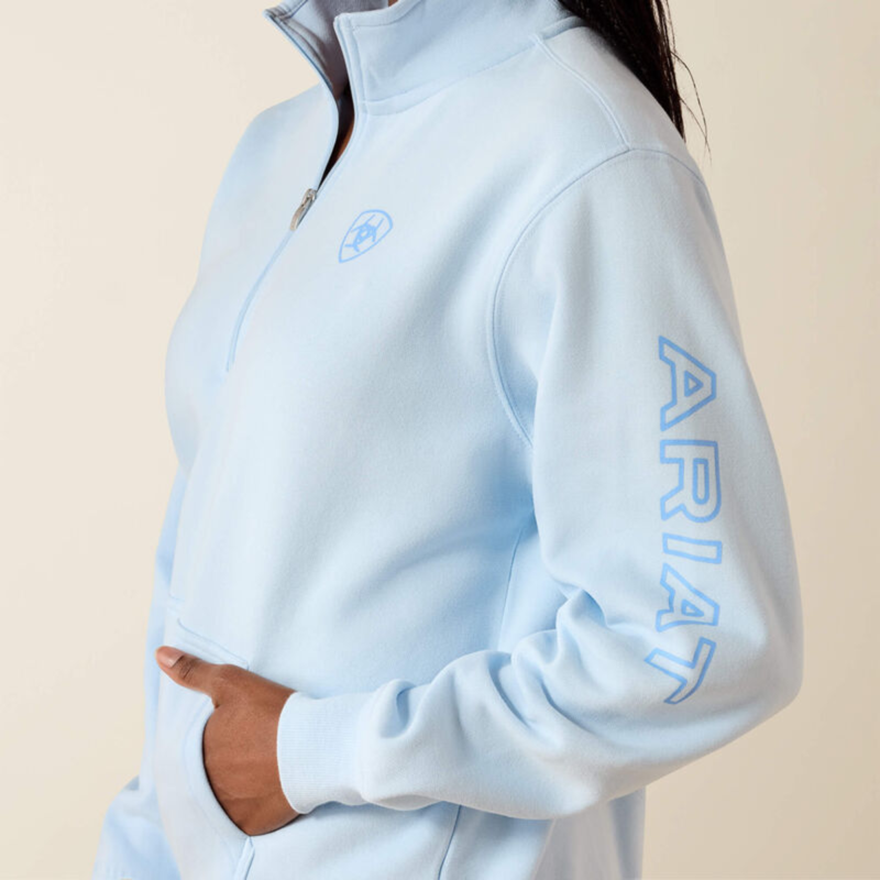 Ariat Women's Foundation Logo 1/2 Zip Sweatshirt - Nantucket Breeze-2