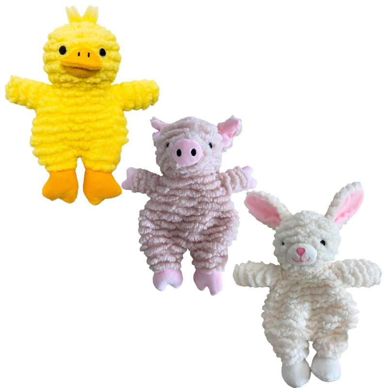 Hem and Boo Puppy Non-Stuffing Crinkle Toy