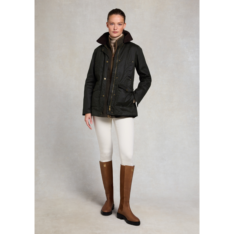 Holland Cooper Classic Waxed Jacket - Dark Olive-5