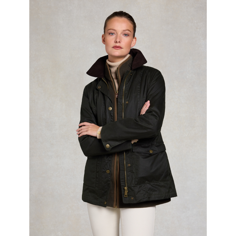 Holland Cooper Classic Waxed Jacket - Dark Olive-1
