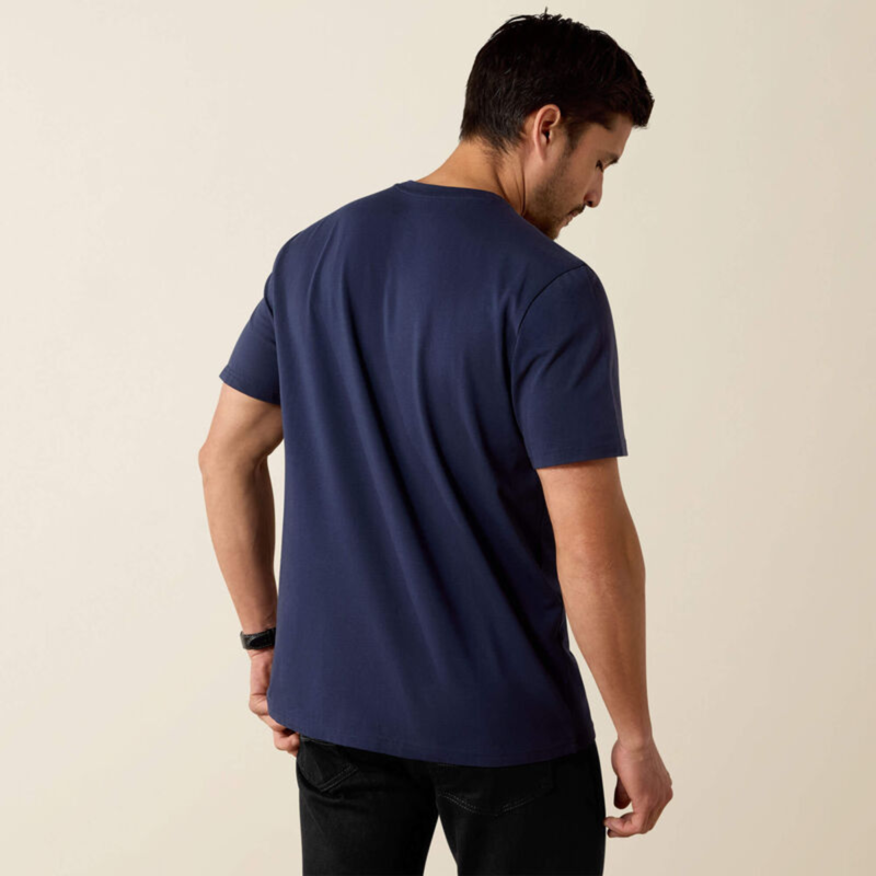 Ariat Men's Vertical Logo T-Shirt - Navy-1