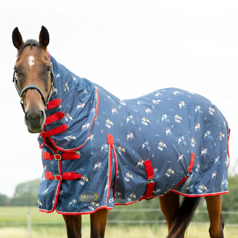 Hy StormX Original Competition Ready Combi Fly Rug - Navy-1