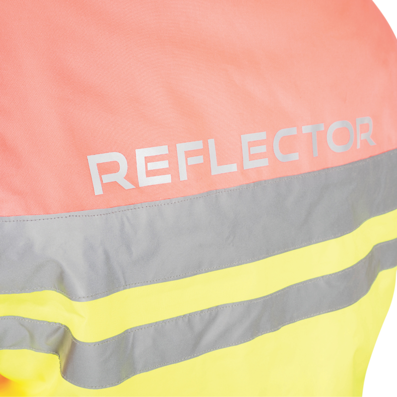 Hy Equestrian Reflector Two Tone Coat - Pink/Yellow-3