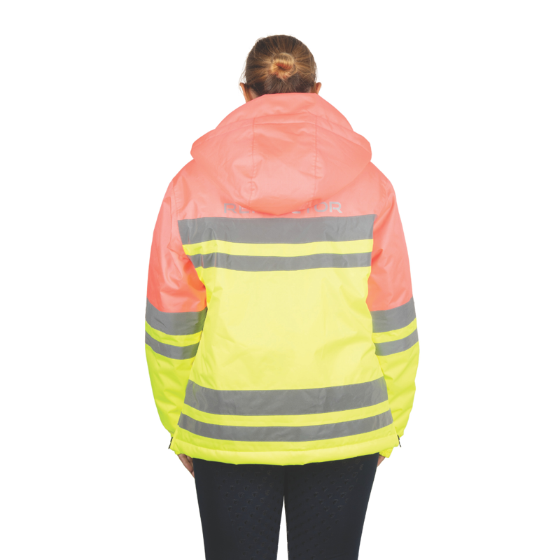 Hy Equestrian Reflector Two Tone Coat - Pink/Yellow-1