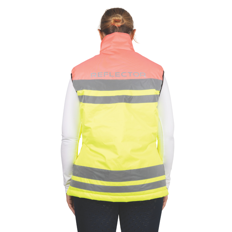 Hy Equestrian Reflector Two Tone Gilet - Pink/Yellow-1