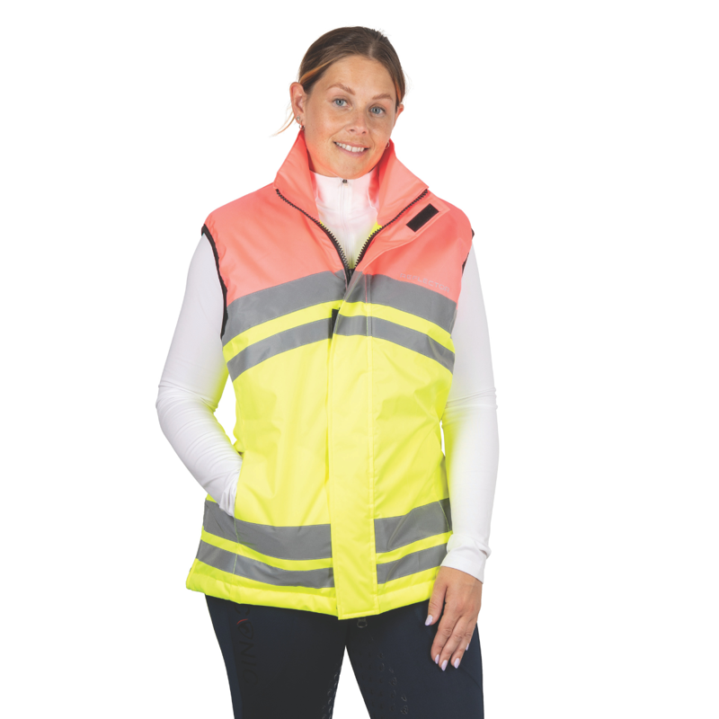 Hy Equestrian Reflector Two Tone Gilet - Pink/Yellow