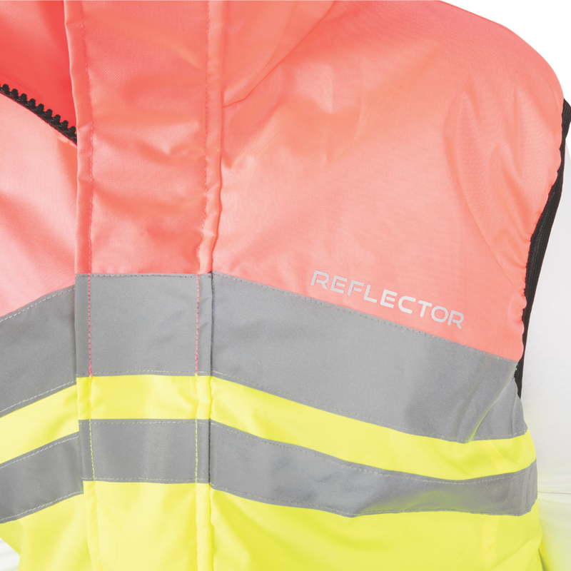 Hy Equestrian Reflector Two Tone Gilet - Pink/Yellow-5