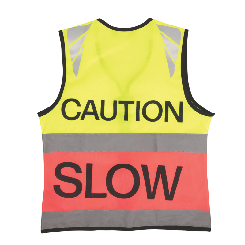 Hy Equestrian Reflector Two Tone Warning Tabard - Caution Slow - Yellow/Pink-1