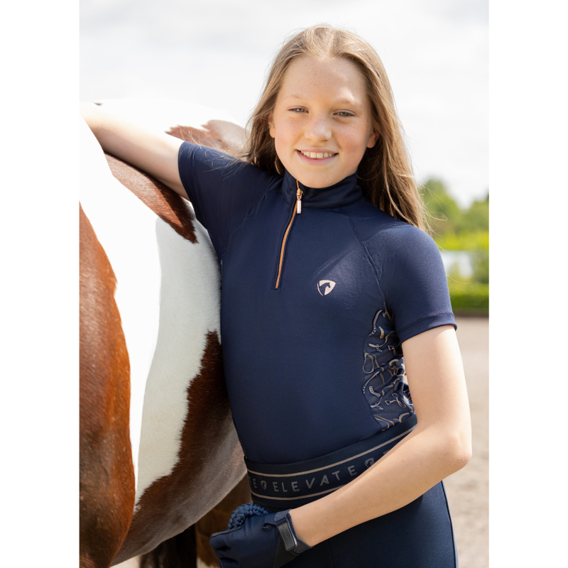 Hy Equestrian Elevate Heritage Mizs Short Sleeve Base Layer - Navy-2