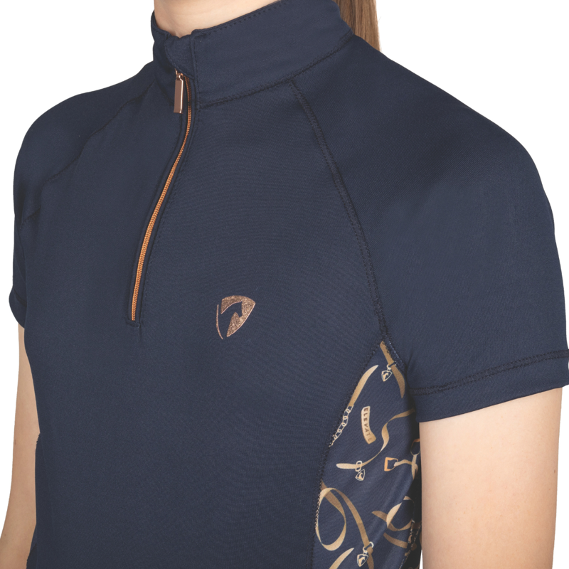 Hy Equestrian Elevate Heritage Mizs Short Sleeve Base Layer - Navy-4