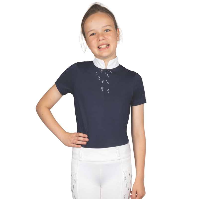 Hy Equestrian Children's Roka Reign Show Shirt - Navy-1