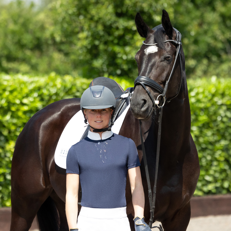 Hy Equestrian Roka Reign Show Shirt - Navy-1
