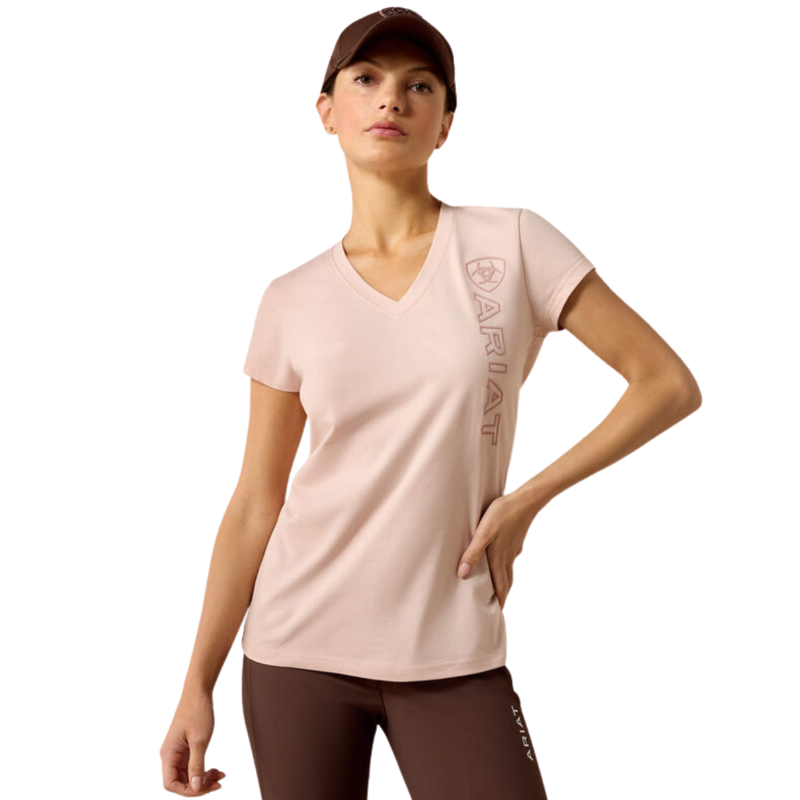 Ariat Women's Vertical Logo T-Shirt - Sepia Rose