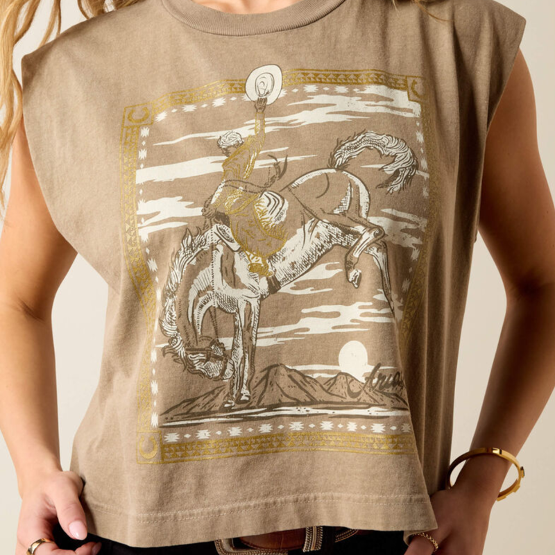 Ariat Women's Bandana Rider T-Shirt - Faded Brown-3