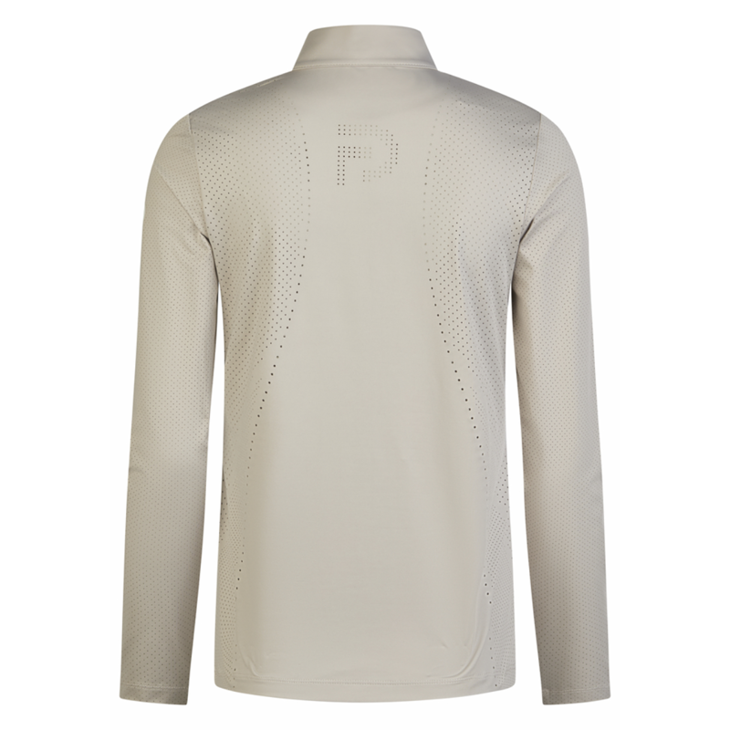 Pikeur Ladies Lasercut Long-Sleeve Show Shirt - Pearl Grey-1