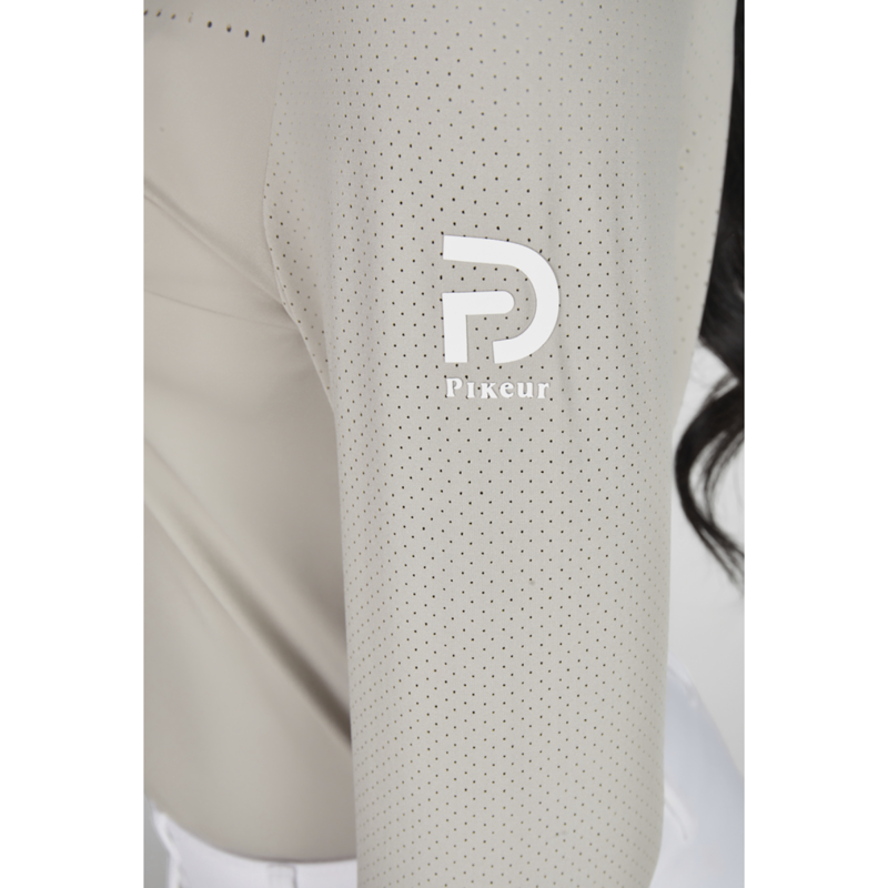 Pikeur Ladies Lasercut Long-Sleeve Show Shirt - Pearl Grey-3