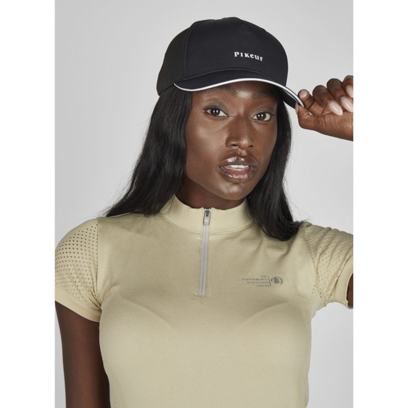 Pikeur Laser Cut Mesh Cap - Black-1