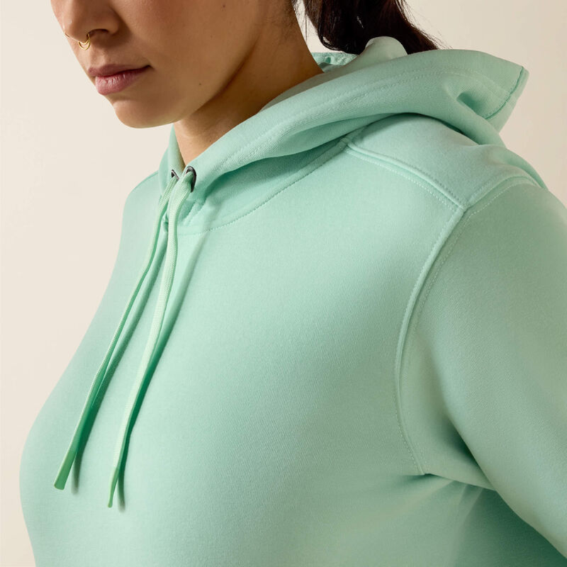 Ariat Women's Rebar Lightweight Logo 1/2 Zip Hoodie - Lichen-2