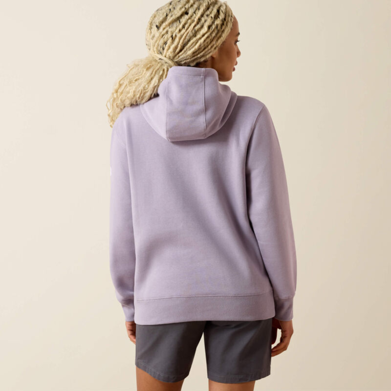 Ariat Women's Rebar Lightweight Logo 1/2 Zip Hoodie - Purple Ash/Thistle-1