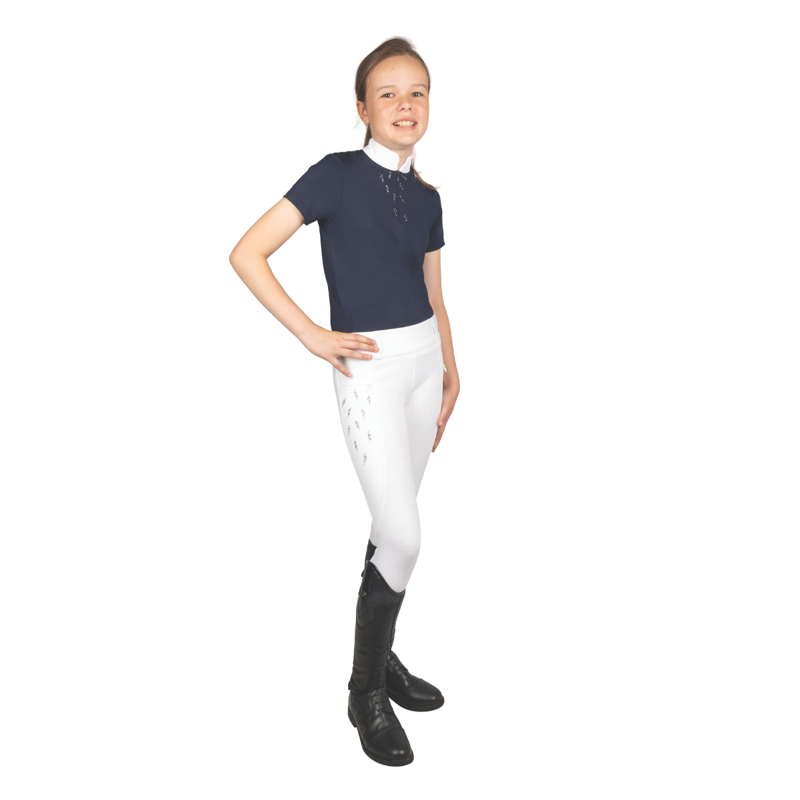 Hy Equestrian Children's Roka Reign Riding Tights - White-3