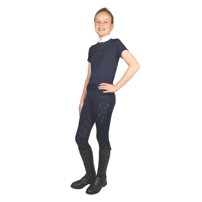 Hy Equestrian Children's Roka Reign Riding Tights - Navy-1