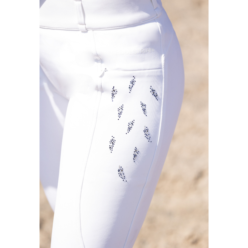 Hy Equestrian Roka Reign Riding Tights - White-5