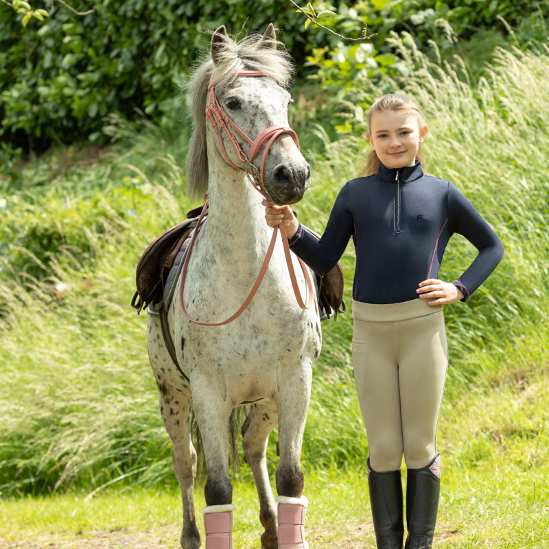 Little Rider Elevate Selena Base Layer - Navy/Pink-1
