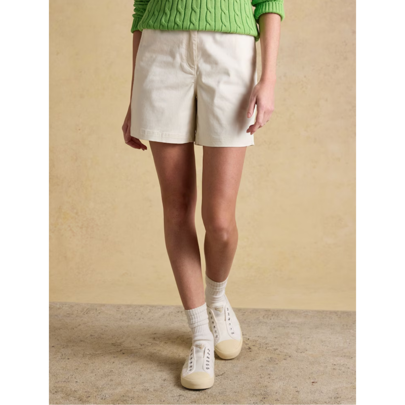 Joules Ladies Chino Shorts with Elasticated Waist - Cream-1