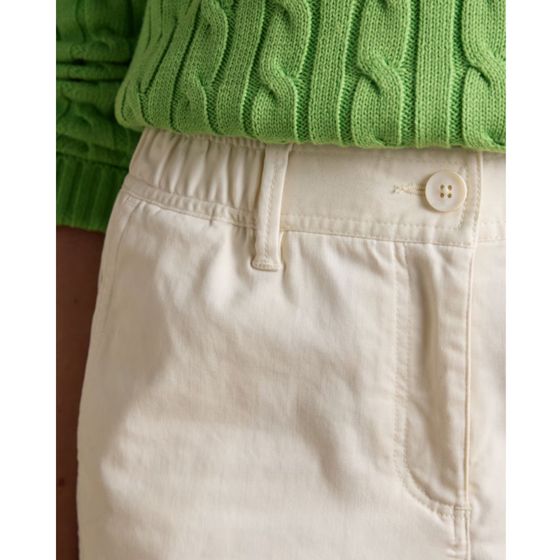 Joules Ladies Chino Shorts with Elasticated Waist - Cream-4