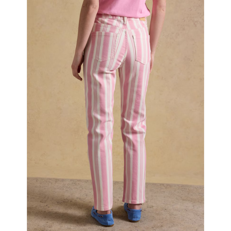 Joules Ladies Slim Straight Fit Jeans - Pink Stripe-2