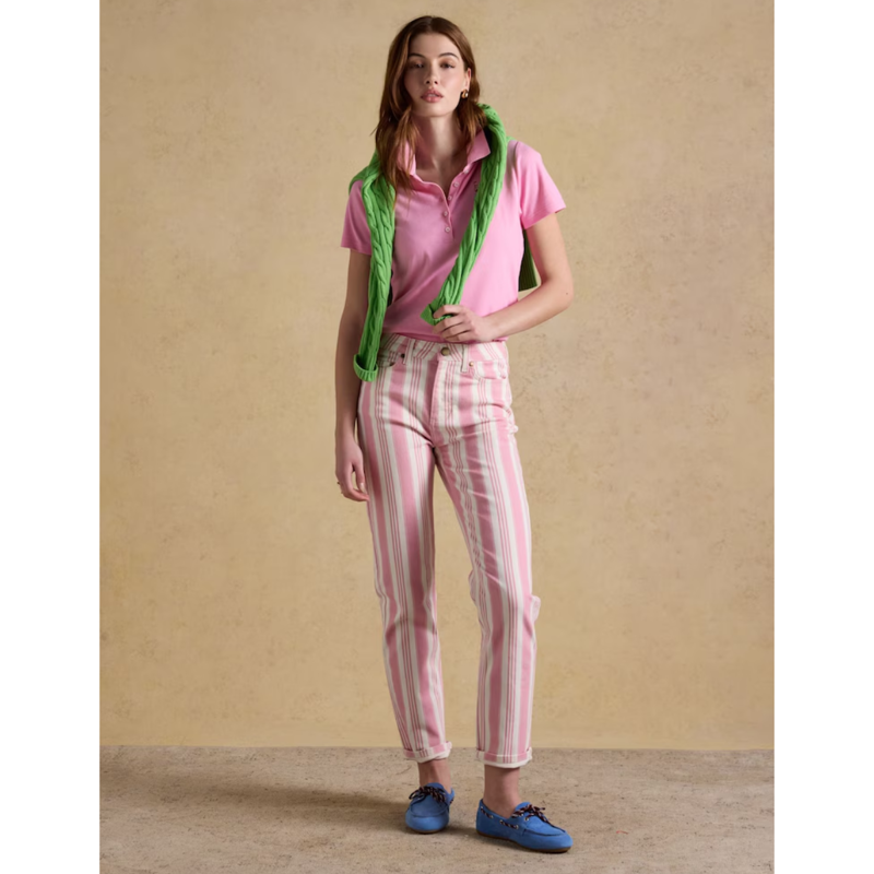 Joules Ladies Slim Straight Fit Jeans - Pink Stripe-3
